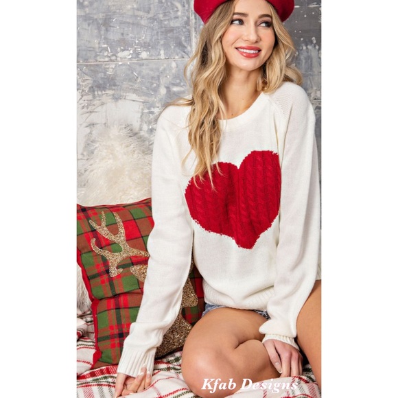 ❤️LAST! Cable Knit Heart Contrast Soft Sweater! - Picture 5 of 13